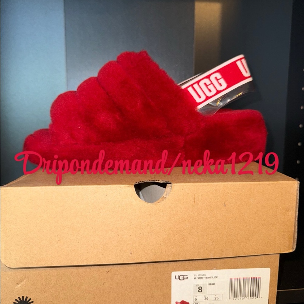 UGG Fluff Yeah Slides- Ribbon Red - Picture 4 of 6